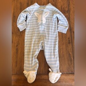 Carter’s Cozy Striped Bunny Footie Pajamas